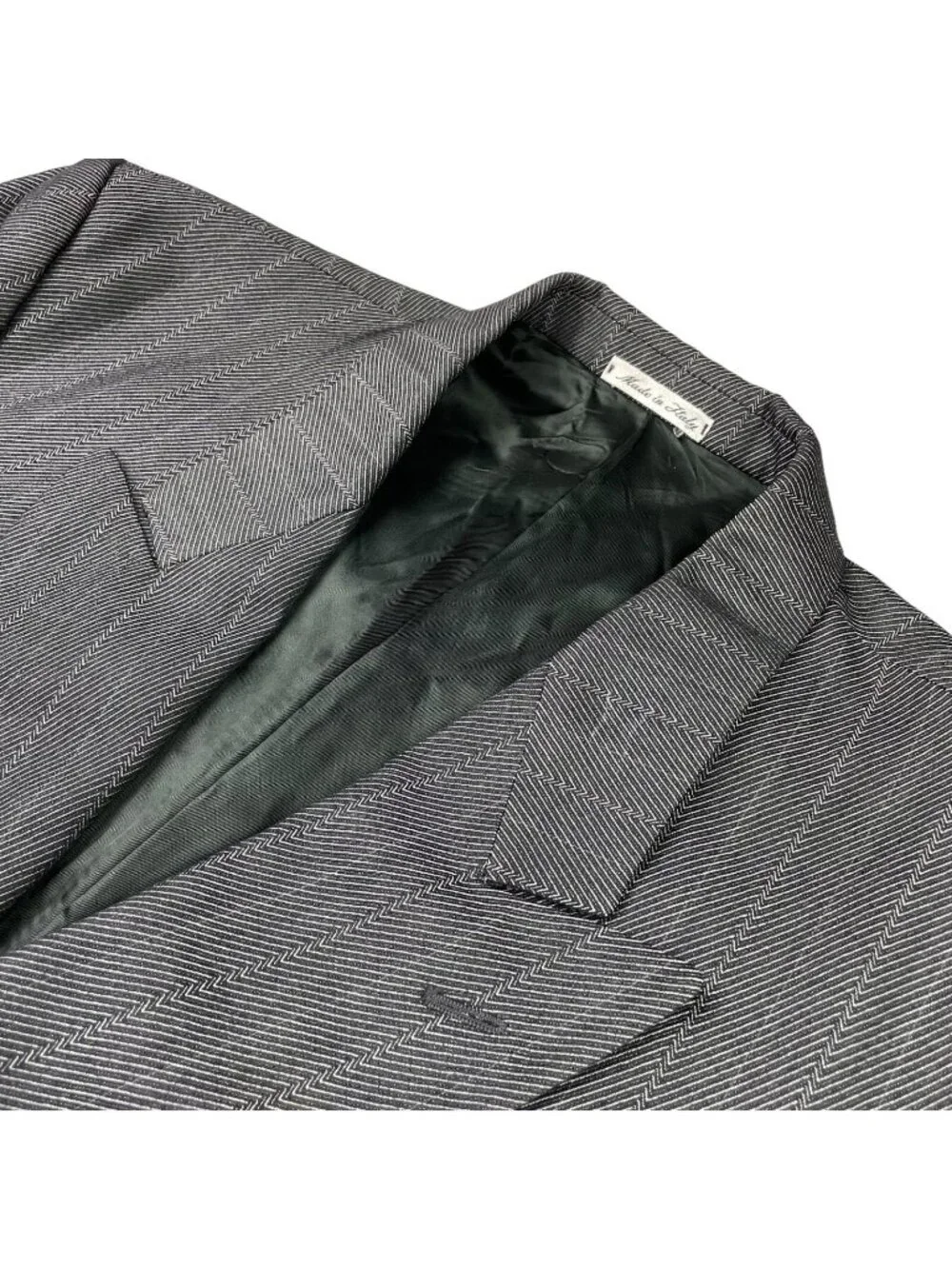 Lombard x Harris Tweed Men's Double Breasted Blazer Gray• Italy • 44R US | 54 EU